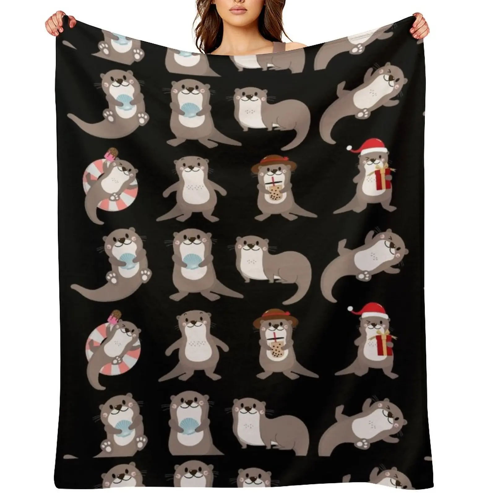 

Otter Throw Blanket Thermals For Travel Sofas Sleeping Bag Sofa Throw Blankets