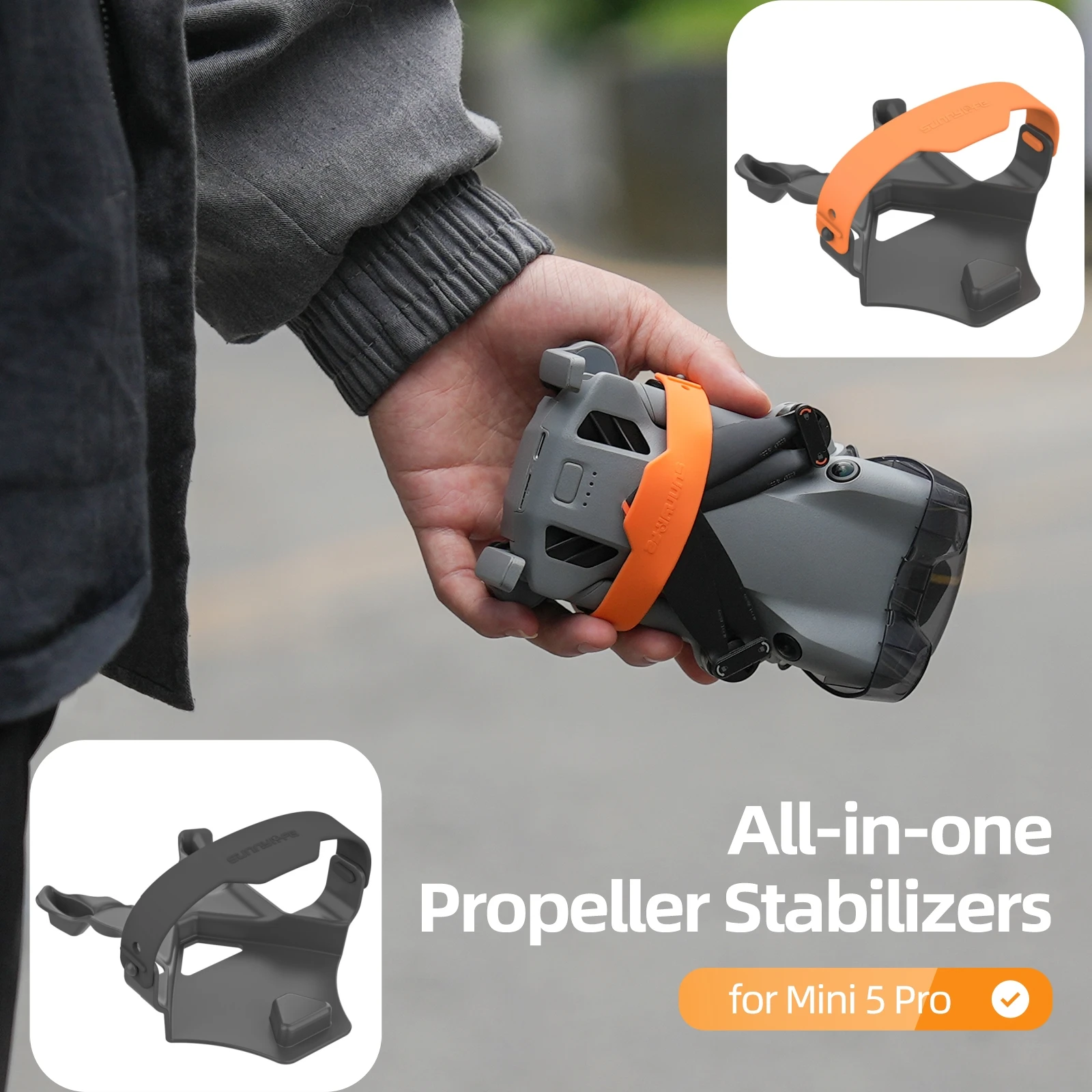 Propeller-Unterhalter für DJI Mini 5, Pro, Flügel, feste Stabilisatoren, schützende Propellerblätter, Propellergurt, Drohnenzubehör