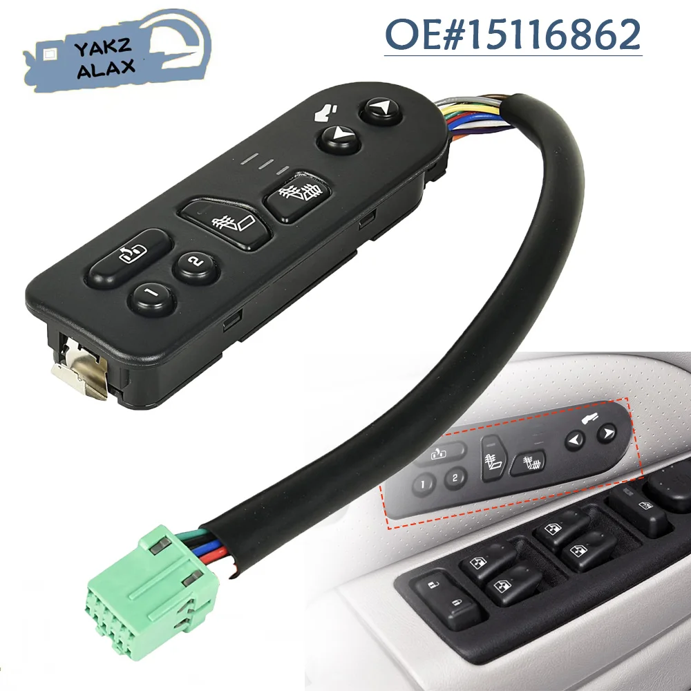 Electric Power Seat Heater Switch Control Button 15116862 for Chevrolet Escalade Tahoe Yukon Avalanche 2003 2004 2005 2006