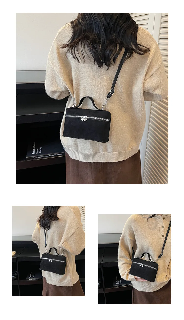Trendige Damen-Handtasche, stilvolle Umhängetasche, Mini-Geldbörse, lässige Vintage-kleine quadratische Tasche für Ausflüge – Detail 17