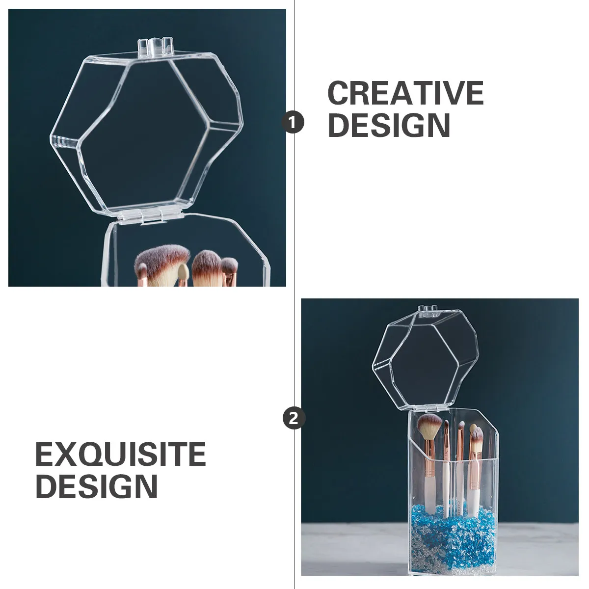 

Коробка для хранения кистей для макияжа, прозрачный органайзер с несколькими отделениями для косметики, товаров для рукоделия и офисных принадлежностей