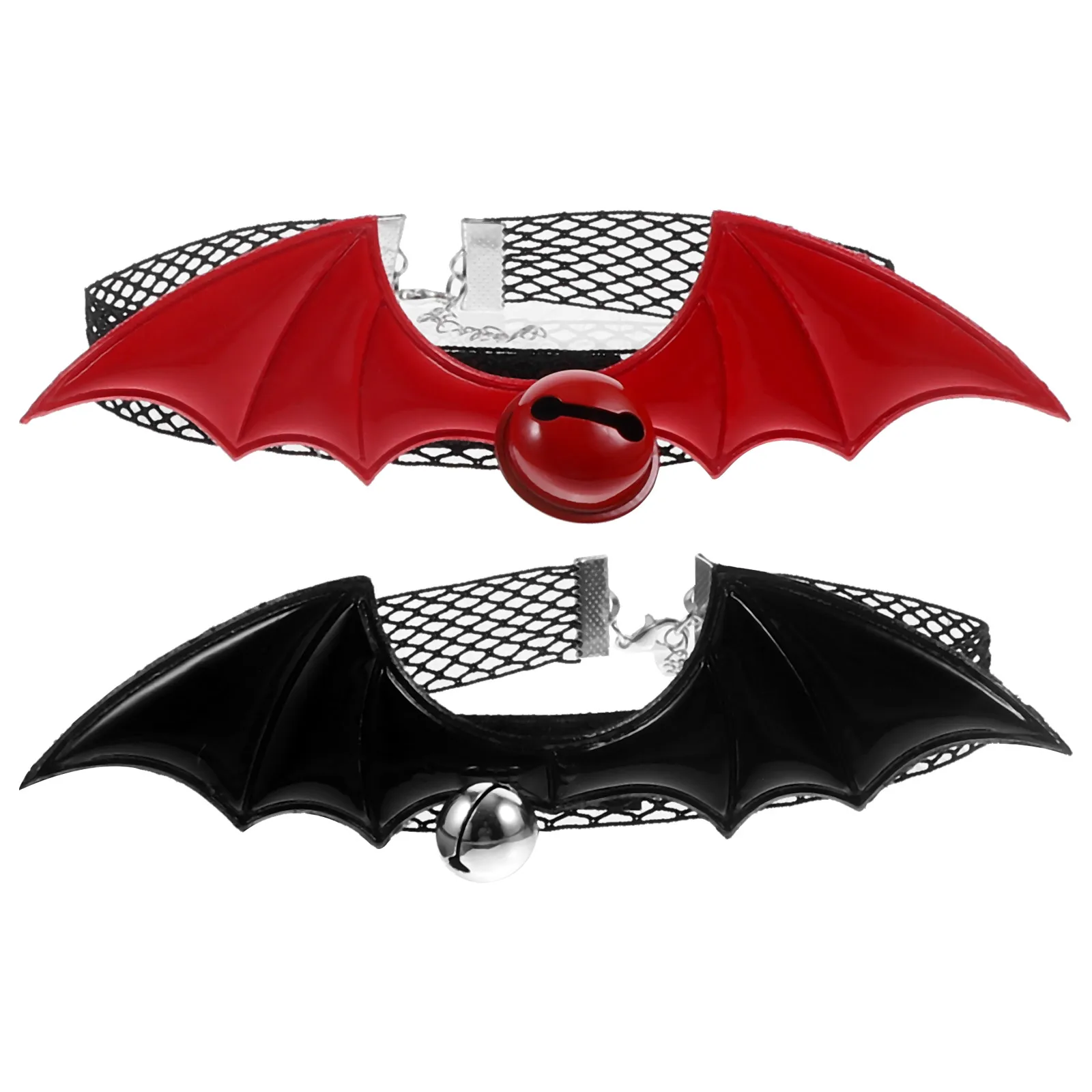 

2pcs Cat Collar with Bell Halloween Christmas Bat Wings Adjustable Cloth Metal Lightweight Cute Kitten Pet Accessories for cat