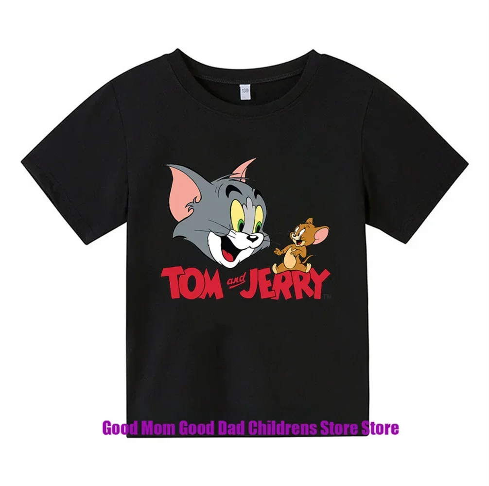 Disney-Cat and Mouse Tom and Jerry Cartoon Anime Casual Sportswear, Loose, Comfortable, and Good-Looking T-shirts for Children