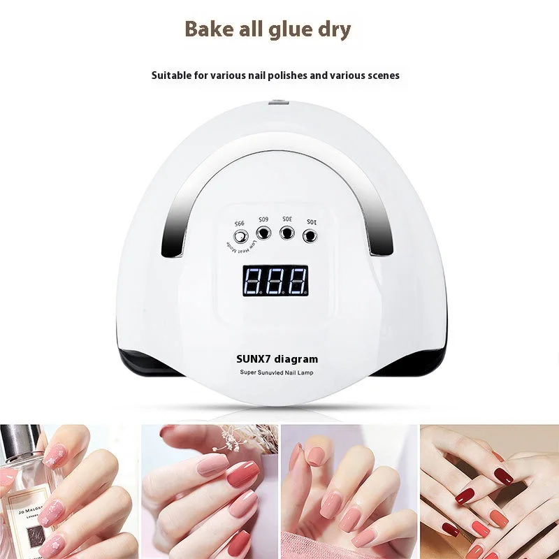 180W UV LEDネイルドライヤーランプ、ジェルポリッシュ硬化用57個のビーズ付き、X7MAXポータブルネイルアートツール