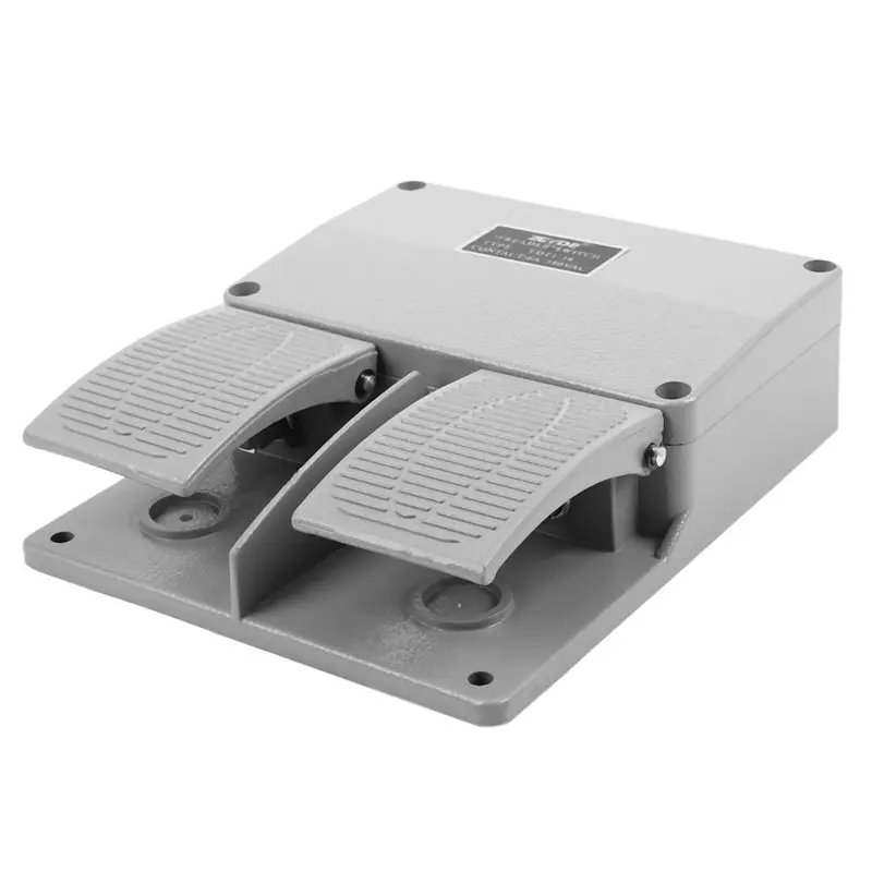 AAAF 4X Foot Switch YDT1-16 Aluminum Shell Gray Double Pedal Switch Machine Tool Accessories Switch