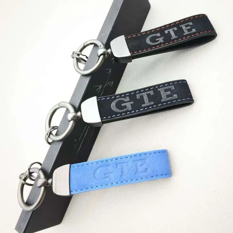 الفاخرة جلد الغزال GTE شارة شعار كيرينغ شعار السيارة المفاتيح لشركة فولكس فاجن جولف 4 5 6 باسات MK7 MK8 8 7 7.5 مفتاح ملحقات السلسلة
