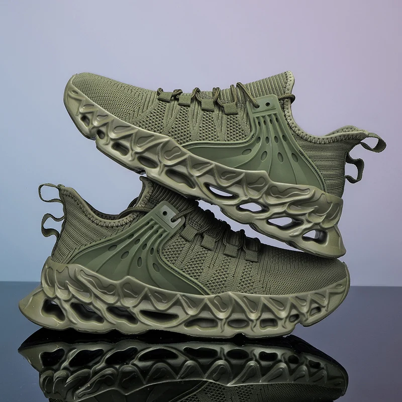 Nova moda masculina colorida tênis de corrida avançado respirável lâmina design leve tênis de treinamento esportivo resistente ao desgaste