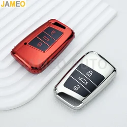 TPU Smart Car Key Case Cover Key Fob Ring Holder Protect for VW Passat B8 Jetta Skoda Superb Kodiaq 2020 2021 2022
