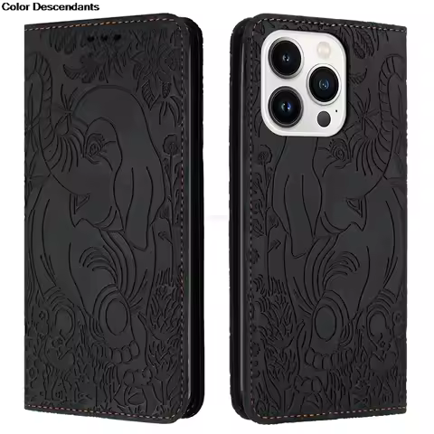 Flip Wallet Leather Case For Samsung Galaxy A22 A32 A52 A12 A15 A55 A35 A05S A54 A14 A34 3D Elephant Magnetic Wallet Cover