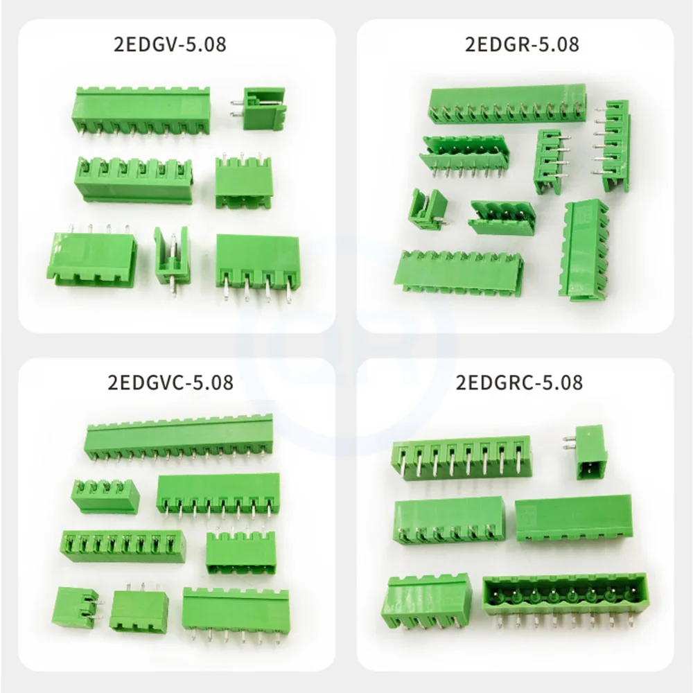 (5 Set) KF2EDGKA 5.08mm Plug terminal 2EDGKA + 2EDGR V RC VC 5.08 Open Close Right Angle straight pin plug pcb connector 2~24Pin