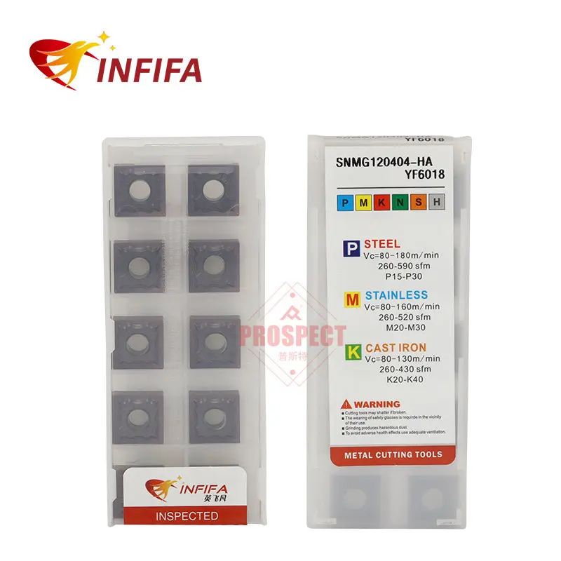 10pcs SNMG120404 SNMG120408 HA Carbide Inserts Aluminum Non-Ferrous Lathe Turning Tool YF6018