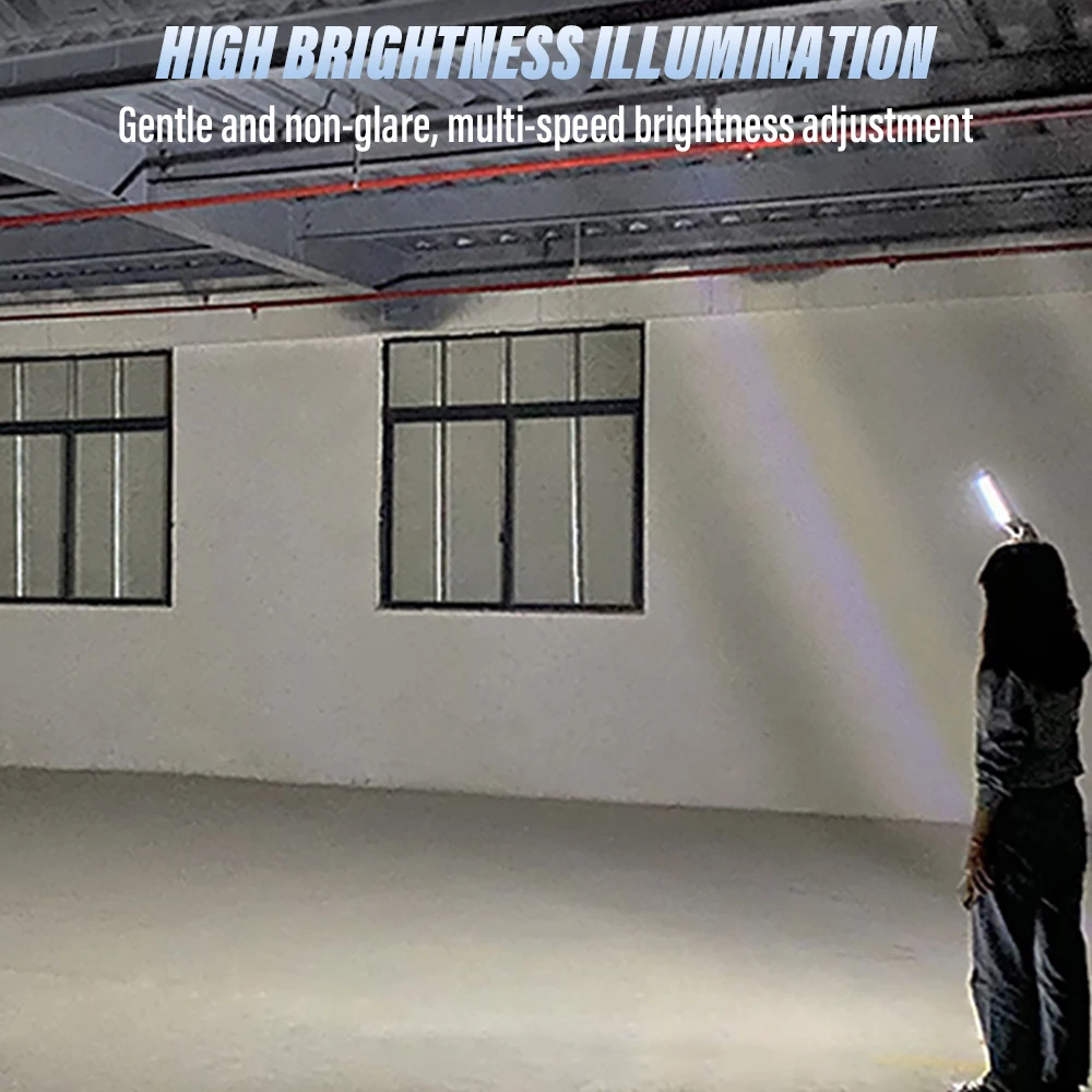 Portable Magnetic Auto Repair Work Light USB Rechargeable LED Flashlight With Magnet Hook For Car Repair Fishing Emergencies