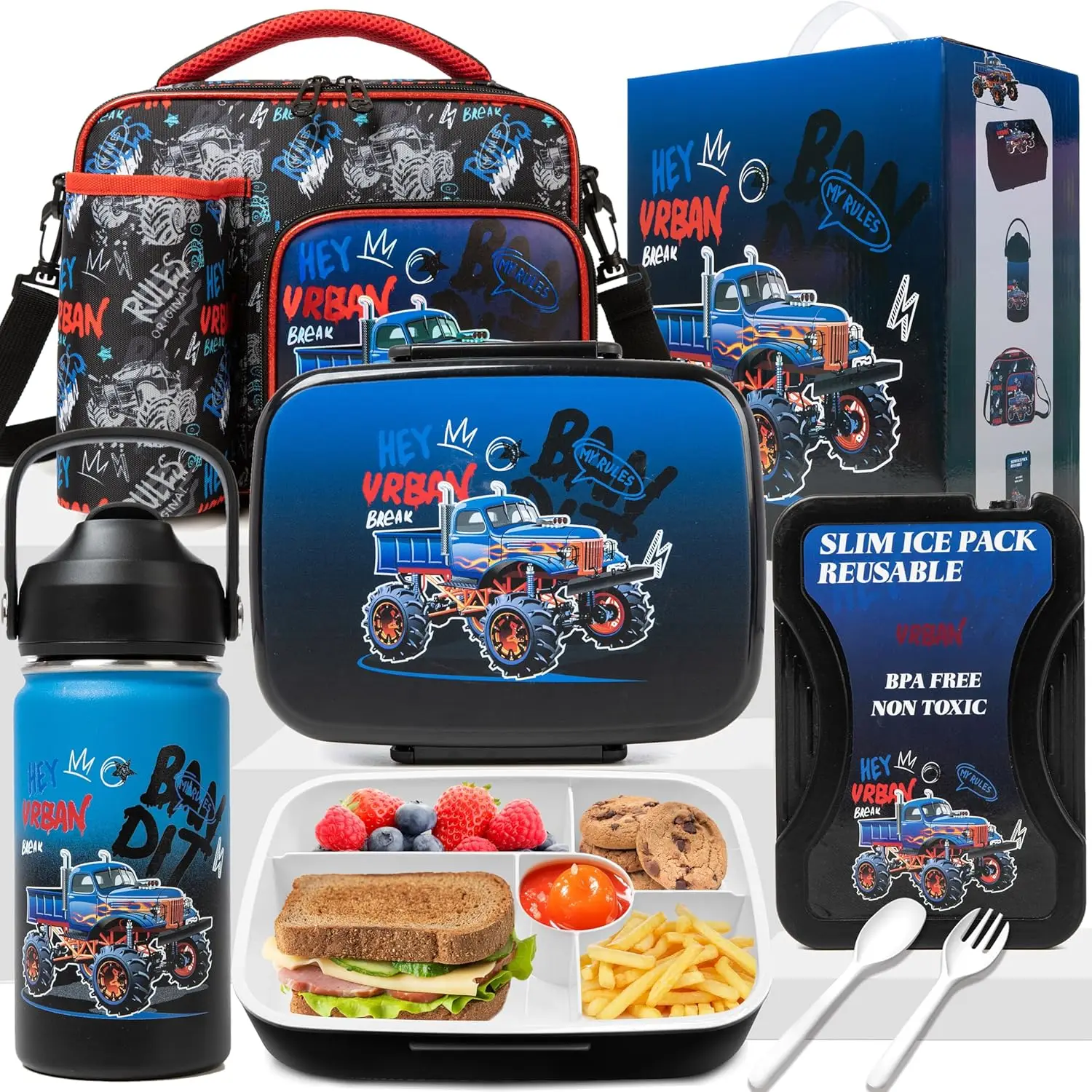 bento-box-for-kids-with-lunch-bag-ice-pack-stainless-steel-water-bottle-utensils-–-boys-lunch-set-for-school