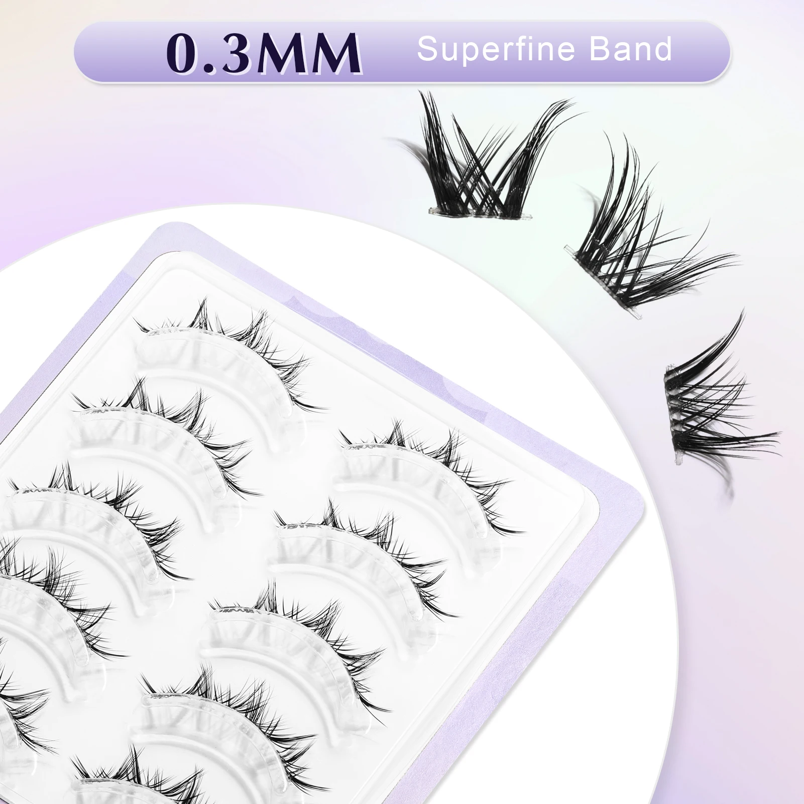 5 Paar Valse Wimpers Strippen Dikke Lange Kunstmatige Wimpers Piekerige Lange Zachte Clusterwimpers Cosplay Make-Up Wimper Extensions