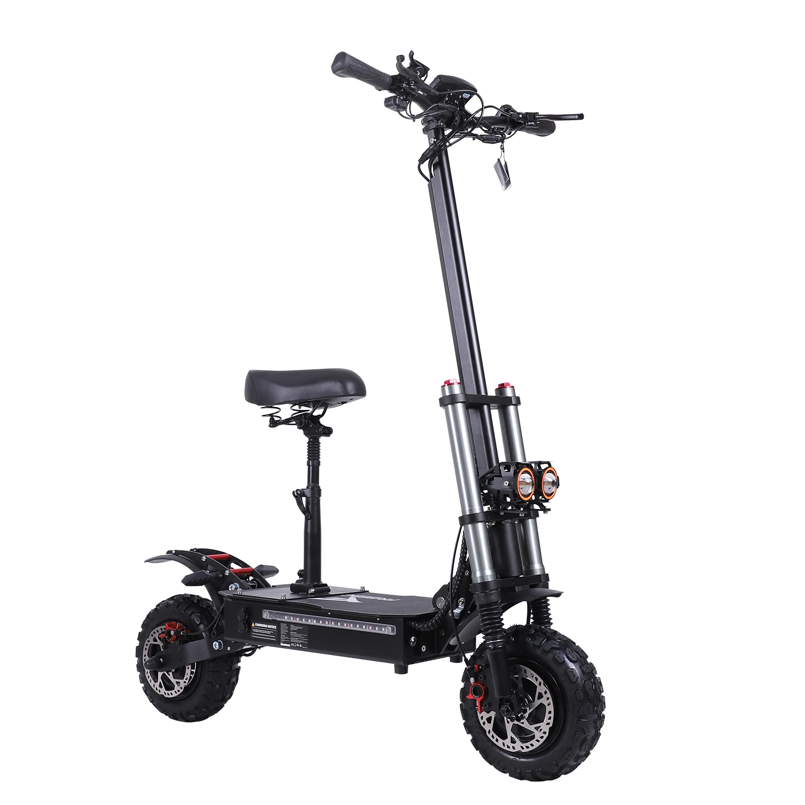 

Быстрый электрический самокат 50 миль в час с сиденьем для взрослых, нагрузка 440 фунтов, 6000 Вт, мощный двойной двигатель, двойная подвеска