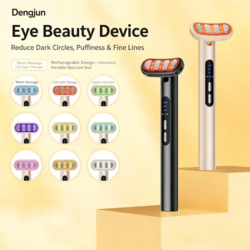 9‑Color LED Light Electric Eye Massager Micro‑Current Heating Vibration Eye Cream Import Facial Beauty Device