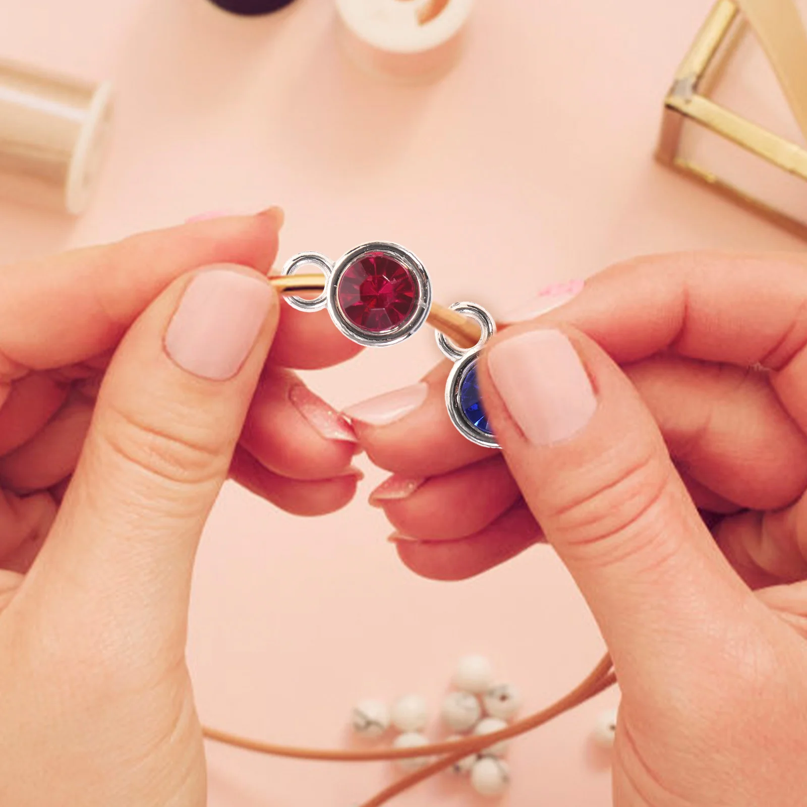 

50Pcs DIY Gemstone Charms Alloy Pendants Jewelry Making Necklace Bracelet Craft Supplies Crystal Decor Gemstone Alloy Pendant