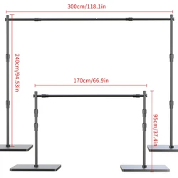 SH 2.4X3M Heavy Duty Background Stand Frame  Heavy Outdoor Heavy Wall Stable Photography Studio Background Party Wedding