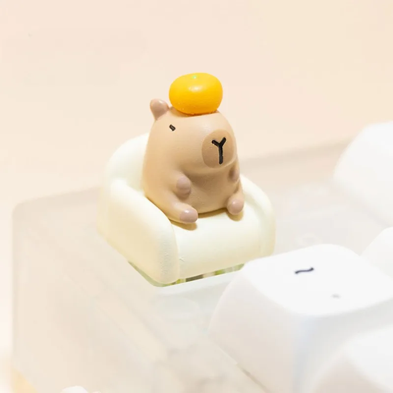 

Original Cute Capybara Key Cap Resin Material Handmade Cross-Axis Switch Keycaps for Mechanical Keyboard Accessories Girl's Gift