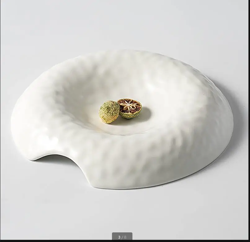 

Restaurant Tableware Irregular Ceramic Plate Dinner Plates Dessert Salad Fruit Bowl Hotel Decorative Dish