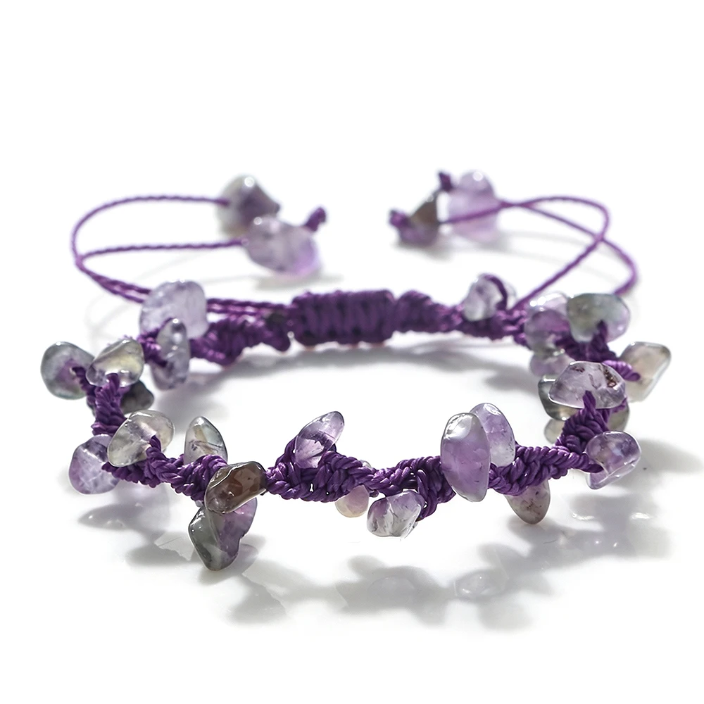 Handmade Natural Stone Braided Bracelet, Boho Style Gift