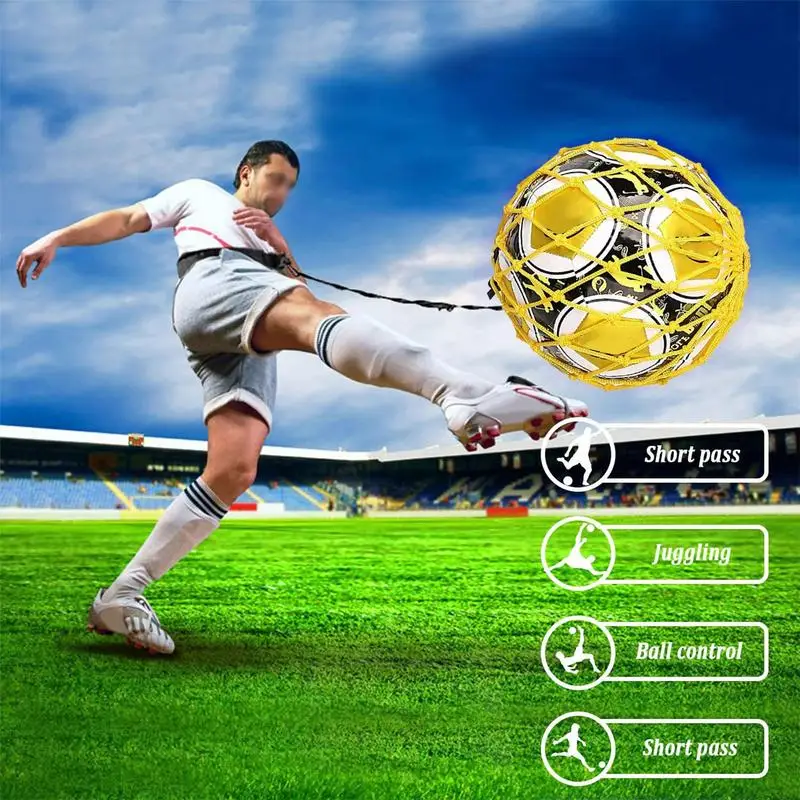 Soccer Trainer Portable Kids Soccer Training Aid Elastic Indoor Soccer Training Equipment Soccer Kick Back Trainer Juggling Net