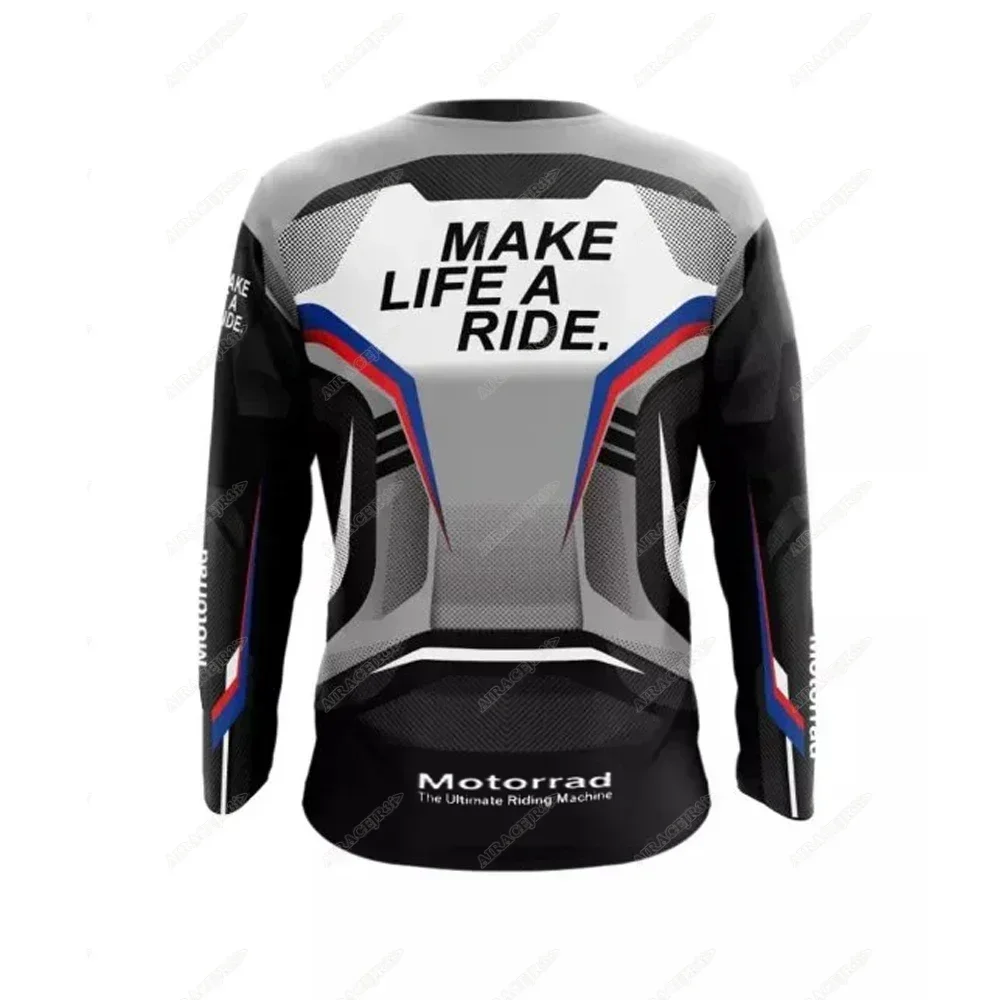 For BMW Motorrad Jerseys ADVENTURE Sport Travel Long sleeves T-Shirt Motorcycle Racing Team Quick Dry Breathable Summer White