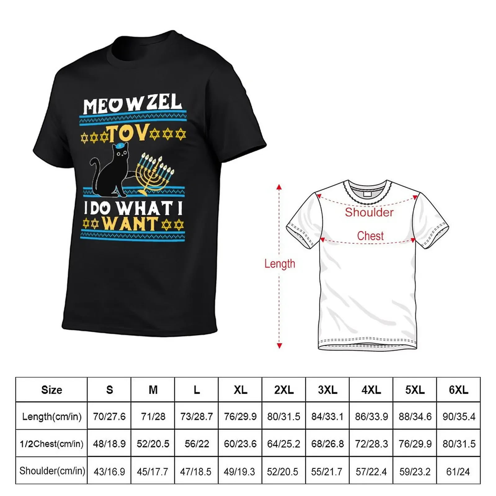 New Meowzel Tov Black Cat Mazel Tov Menorah Hanukkah 2021 Funny Ugly Sweater T-Shirt tees men clothings