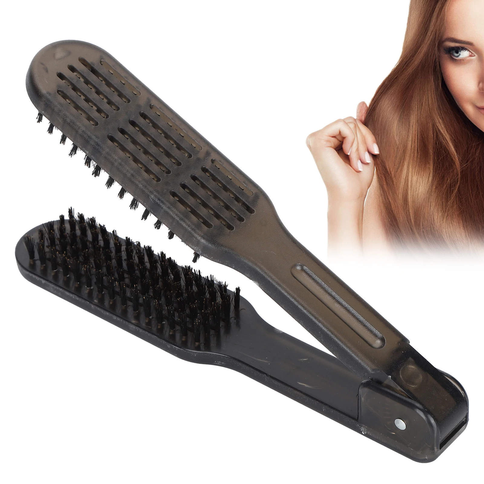 Hair Straightener Brush Double Side Anti‑Static Hair Straightening Styling Brush Hairdressing Styling Brush Hair Styling Brush