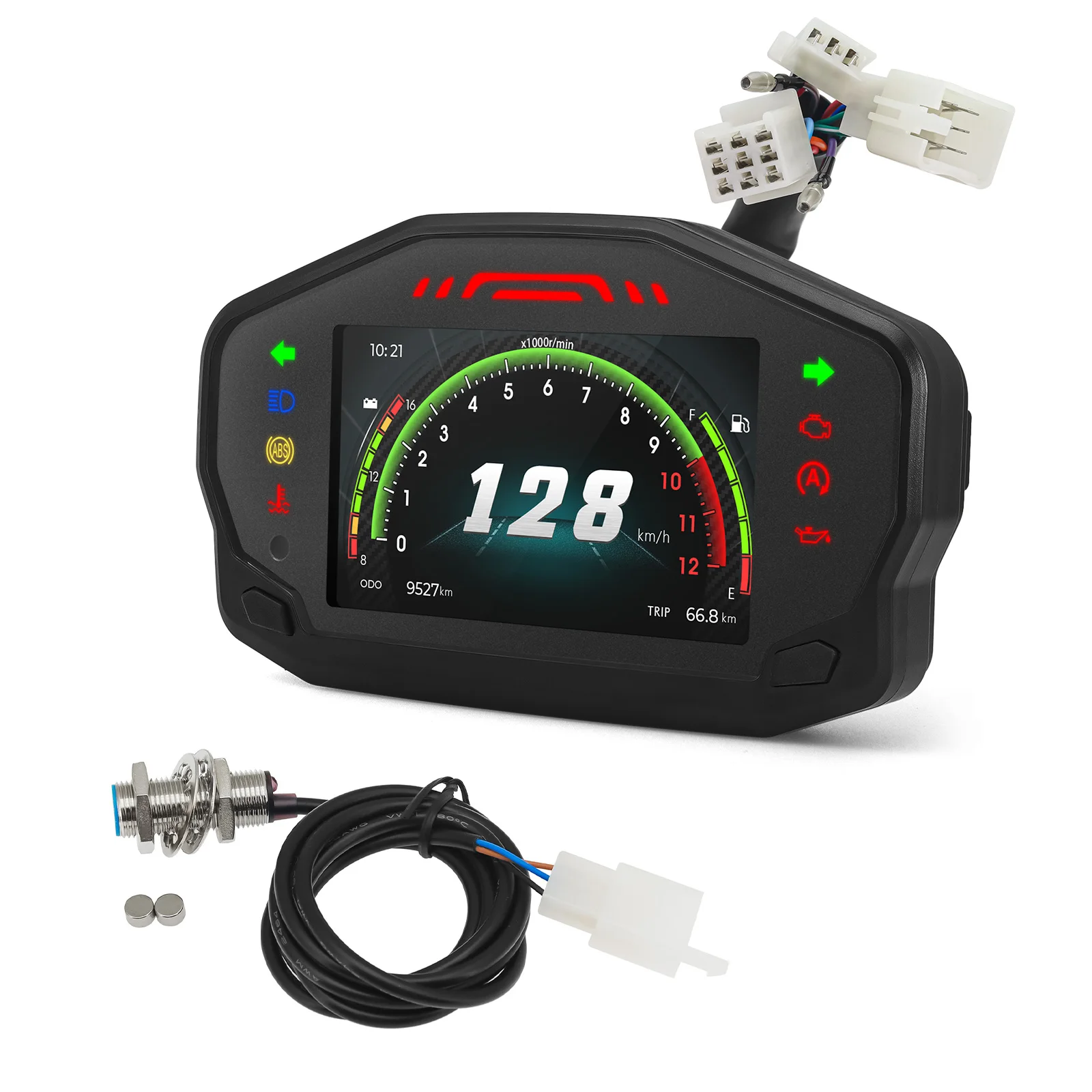 12000 RPM Meter Motorcycle Universal LED Tachometer Bluetooth-compatible Digital Odemeter Motor Speedometer For 2 4 Cylinder