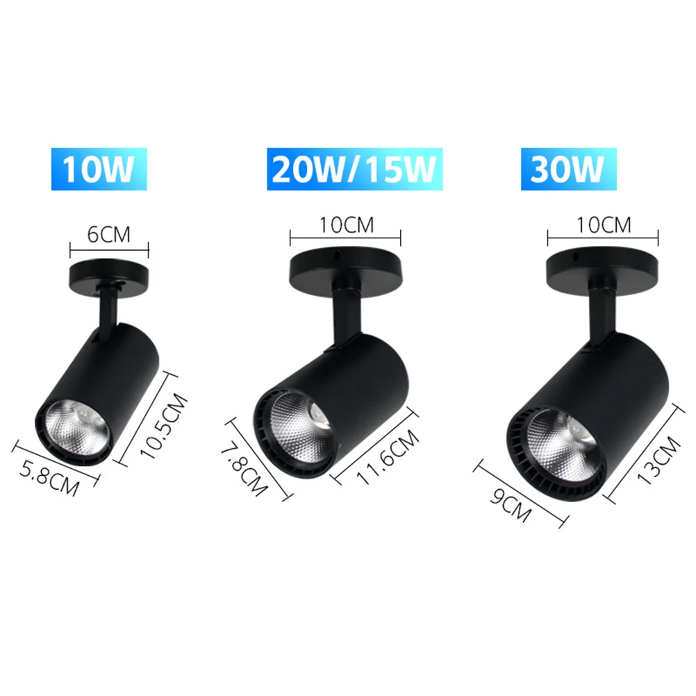 

10W 4000K Led Track Light Ceiling Spotlight Wall Light For Retail Clothing Art Exhibition Slim Adjustable Aluminum