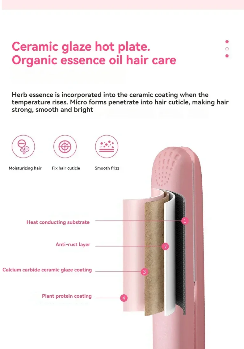 EU-Stecker Mini Schnellheizender Haarglätter 2-in-1 Glätteisen und Lockenstab für Ponyfrisuren – Detail 7