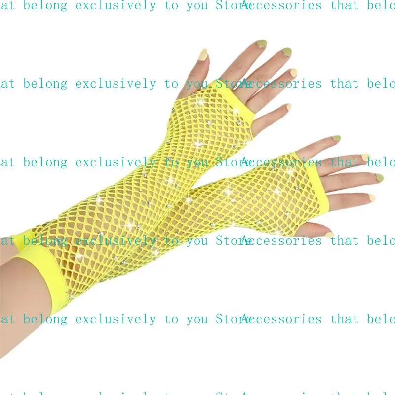 

31BB Blingbling Gloves Gloves Party Accessory Hollow Gloves for Concert Half Finger Glove