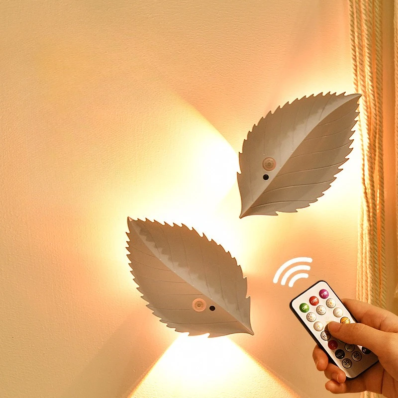 Explosive Design Leaf Shaped Human Body Induction Light, Magnetic Suction Self-adhesive LED Wall Light