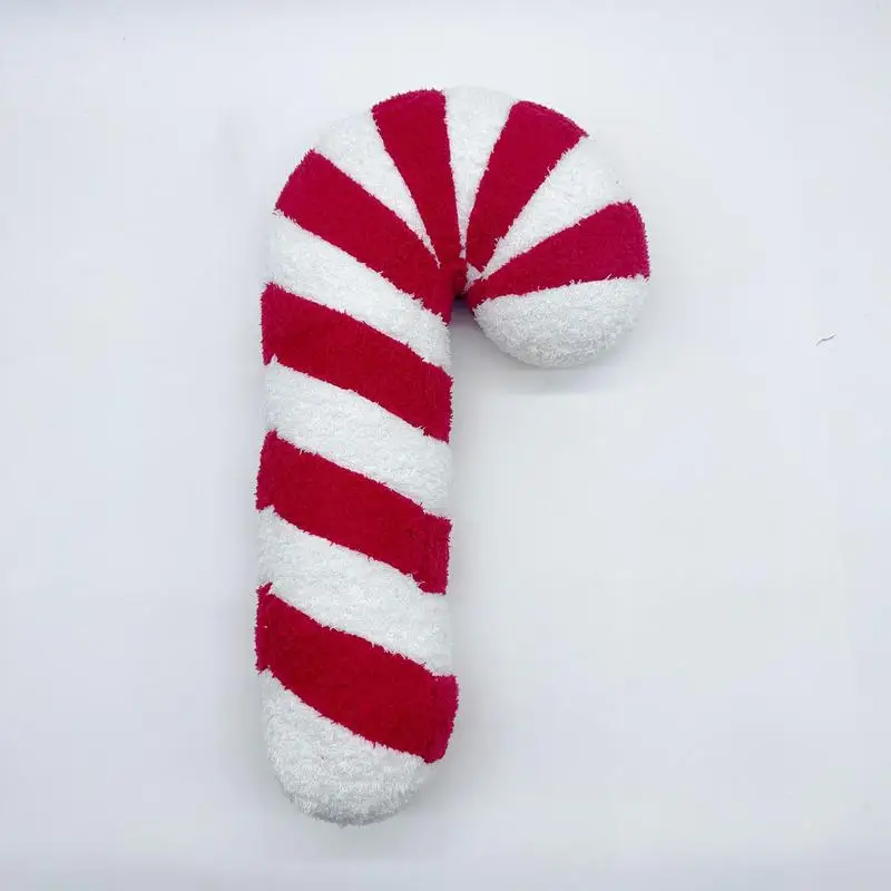 Christmas Candy Cane Plush Wool Felt Creative Lovely Doll Handcraft Stuffed Lollipop Cushion Pillow For Kids Girl Christmas Gift