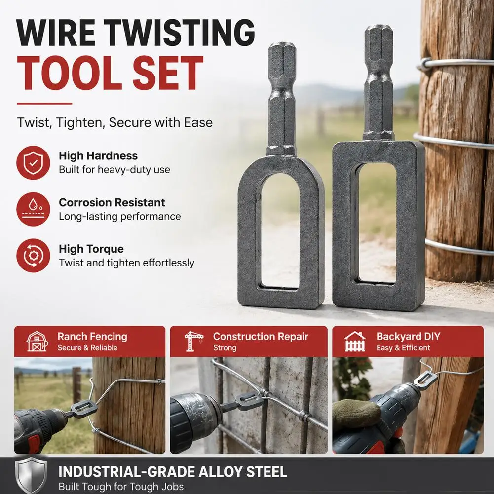 1/2pc Multifunctional Drill Wire Twister Tool Fast Fence Wire Tying For Electric Drill Bundling Tool Accessories