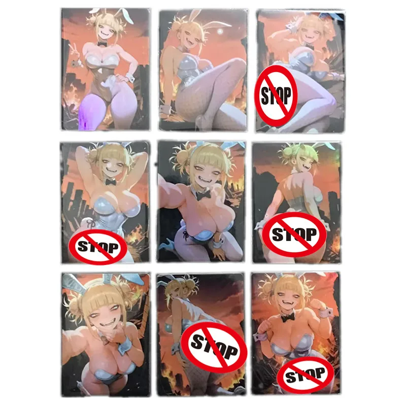9 unids/set personajes clásicos My Hero Academy Toga Himiko adulto 18+ Sexy desnudo foto juego de lucha juguete regalo tarjeta de colección