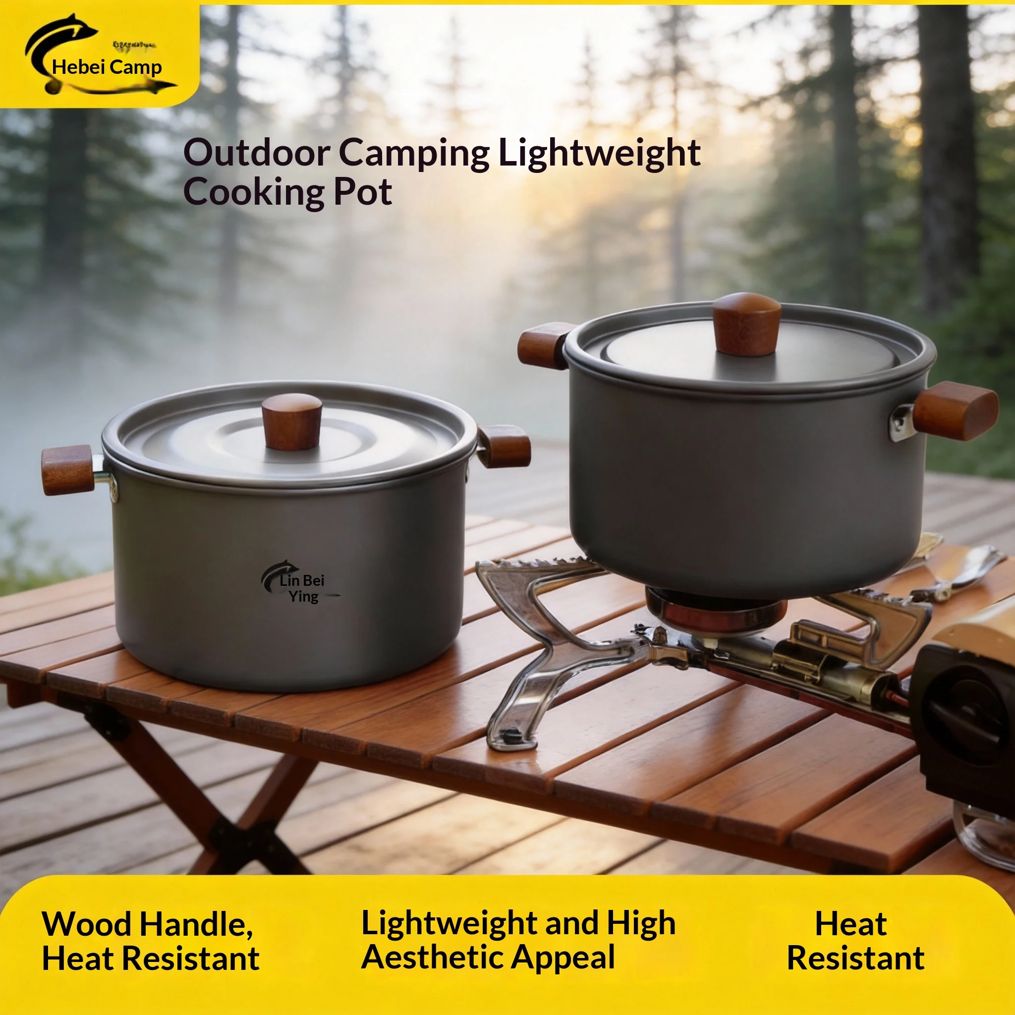 Camping Cooking Set Large - 4L Large Capacity Ultra-light Aluminum Alloy