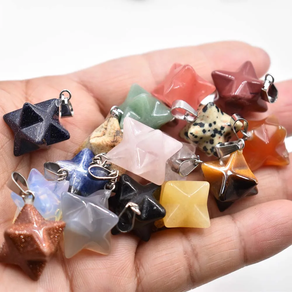 Pierre naturelle pour la fabrication de bijoux, Améthystes, Roses, Quartz, Melkaba, Hexagram, Pmotcharm, Vente en gros, Nouvelle mode, Lot de 12 pièces, 2022