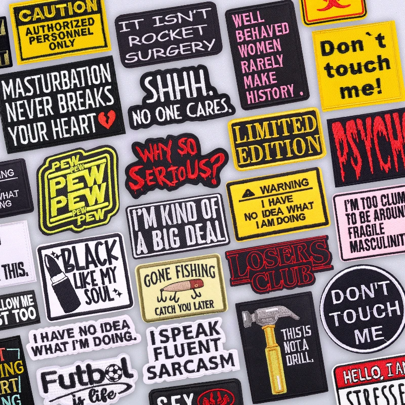 Parche termoadhesivo bordado – Advertencia sarcástica humor negro - imagen 5
