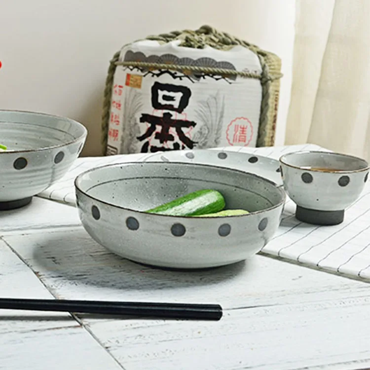 

Creative Round Tableware Bowl Soup Bowl Japanese and Korean Tableware Matching Theme Restaurant Hotel Noodle