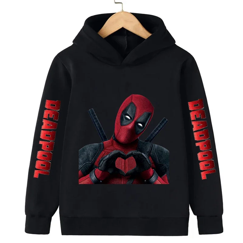 Autumn Winter Deadpool PRINTED Children Hooded Hoodies Girl Boy New Fashion Pullover Cartoon Casual Clothes Kid Tops Sweatshirts