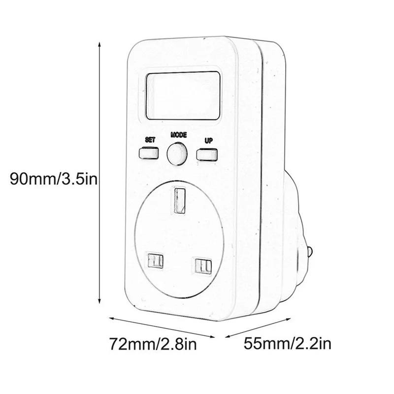 A20F-2X Misuratore di potenza digitale Presa plug-in Wattmetro elettrico Monitor di energia Spina UK