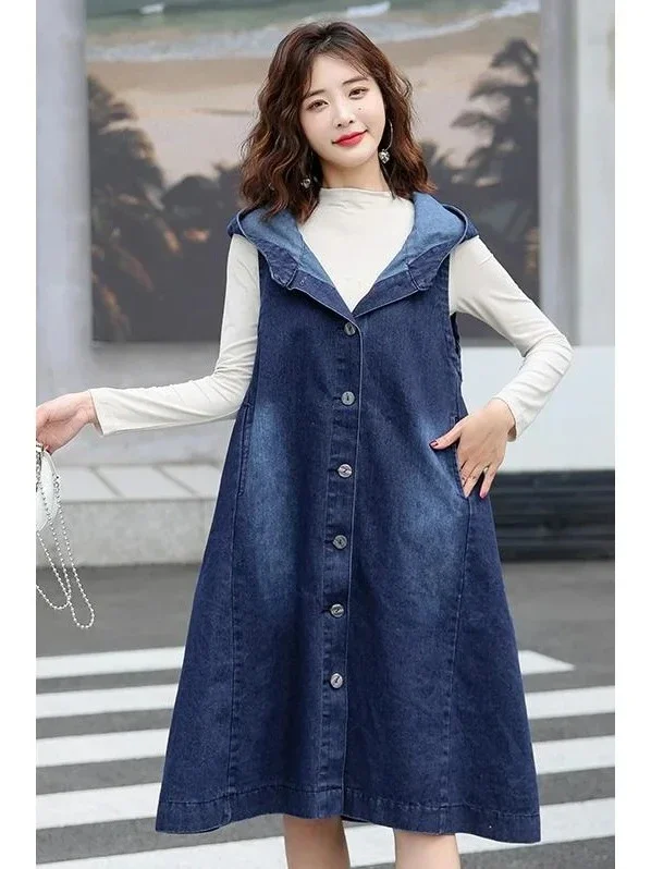 

Весенне-осенняя новая женская ковбойская майка, свободная пригородная толстовка с капюшоном, майка большого размера