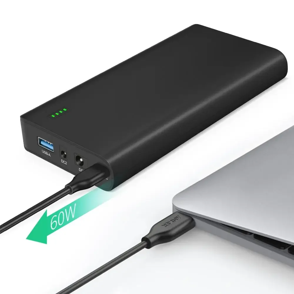 Portable Rechargeable Laptop 22400mAh Power Bank With DC 24/19/5V And USB-C 5/9/12/15/20V Output For Laptop, Notebook