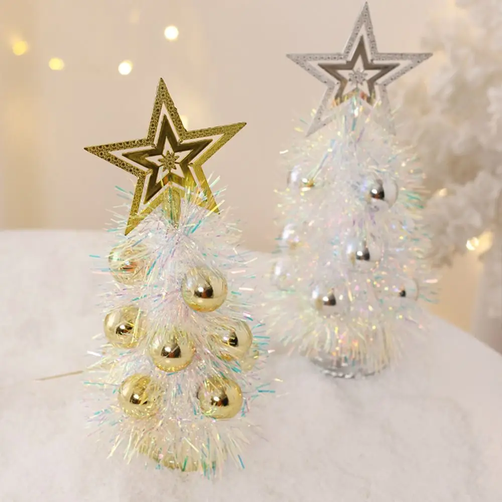 Plastic Mini Christmas Tree Ornaments Elegant DIY Handicraft Artificial Christmas Tree Festive Funny Christmas Decorations