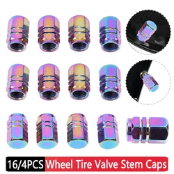 16/4pcs Hexagonal Aluminum Car Tire Valve Stem Caps Covers Colorful Motorcycle Bicycle Wheel Tire Valve Stem Caps Dustproof