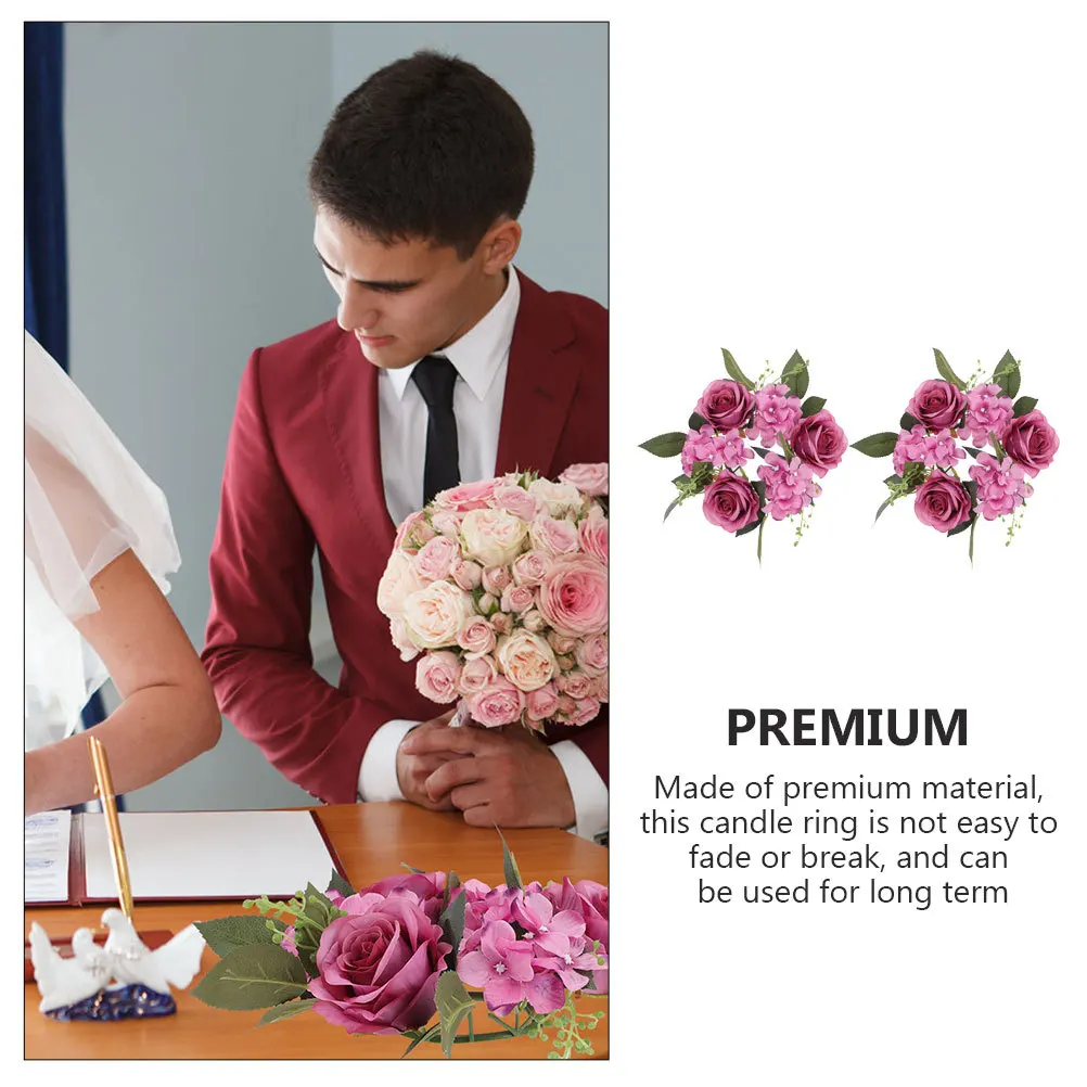 

2Pcs Wreaths for Pillars Premium Artificial Flower Garland Rustic Rings Wedding Birthday Festival Decor