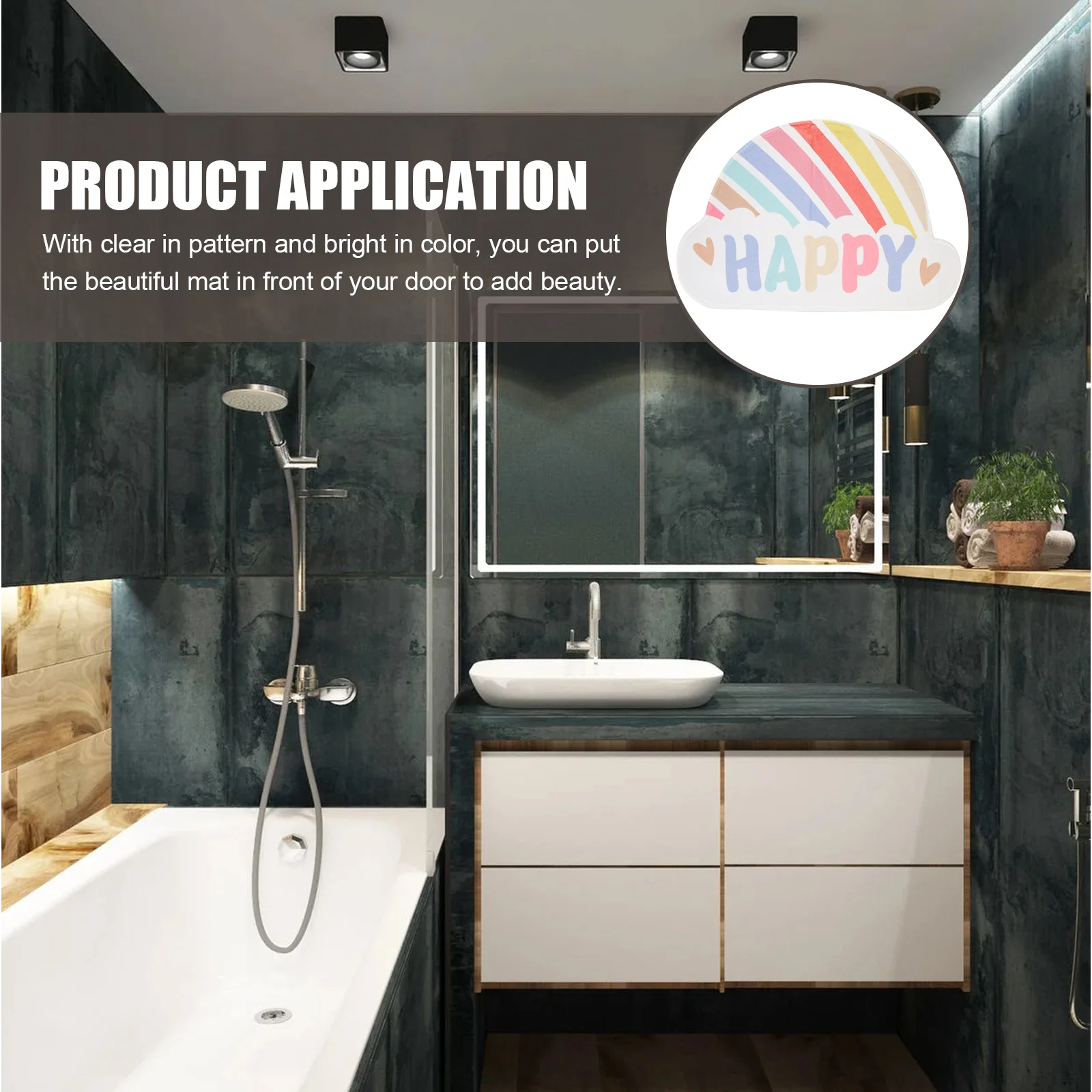 

Bathroom Rug 60x90cm Mat Non-Slip Entrance Doormat for Indoor Home Bedroom Door Anti-Skid Carpet Comfortable