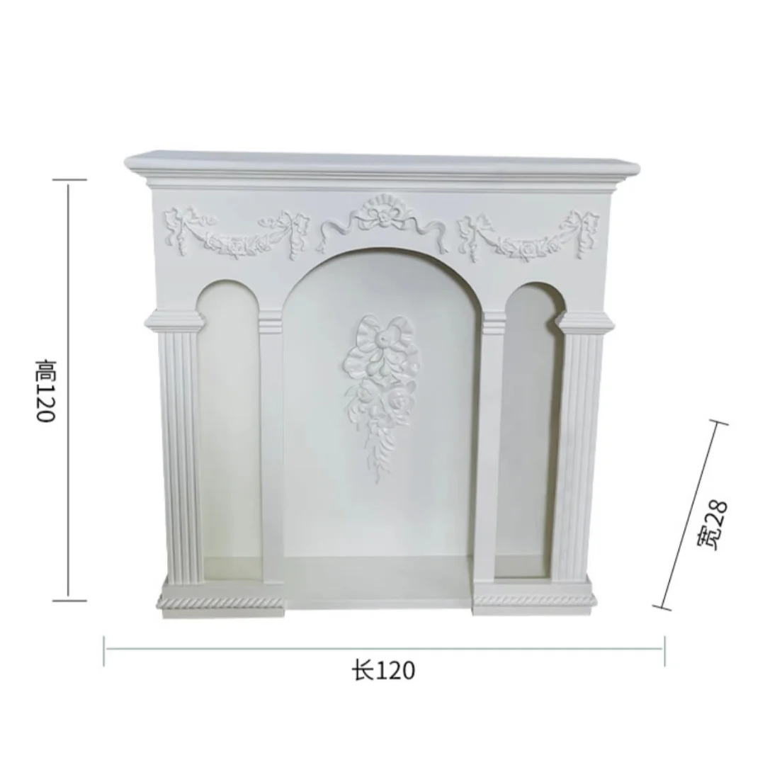 French carved fireplace decorative cabinet porch table retro mantel rack wedding photography props